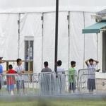 A line outside the temporary shelter for unaccompanied children in Homestead, Fla.