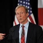 Billionaire political activist Tom Steyer (pictured) has a new message for Springfield Democrat Richard Neal: Thank you, next. 