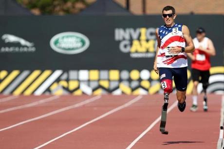 TORONTO, ON - SEPTEMBER 25: Adam Popp of the United States competes in the Men's IT2 1500m Final during Day Three of the Invictus Games 2017 at York Lions Stadium on September 25, 2017 in Toronto, Canada (Photo by Claus Andersen/Getty Images for the Invictus Games Foundation)
