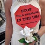 Protesters in bridal gowns at the State House in Boston called for the end of child marriage last month.