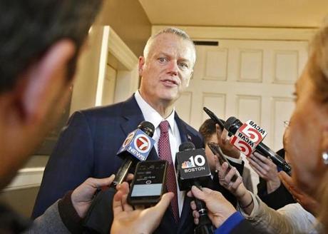 Governor Charlie Baker said Monday that he prefers to ?focus on the issues? with Suffolk DA Rachael Rollins. 
