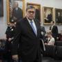 In his first appearance on Capitol Hill since taking office, and amid intense speculation over his review of special counsel Robert Mueller's Russia report, Attorney General William Barr arrives to appear before a House Appropriations subcommittee to make his Justice Department budget request, in Washington, Tuesday, April 9, 2019. (AP Photo/J. Scott Applewhite)