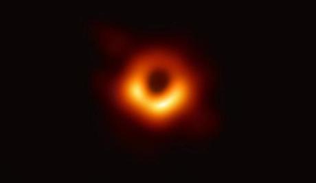 The shadow of a black hole seen here is the closest we can come to an image of the black hole itself, a completely dark object from which light cannot escape.
