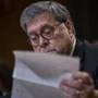 Attorney General William Barr looked over papers as he appeared before a Senate Appropriations subcommittee.
