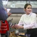 Maryam Abdullayeva of Azerbaijan prepares a drink during the 2019 World Barista Championship in the Boston Convention and Exhibition Center on Thursday afternoon.