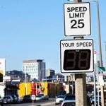 BOSTON, MA - 12/18/2018:Spped limit posted and actual drivers speed seen here on Old Colony Ave. City of Boston speed calming measures throughout the city, to lower traffic, such as digital feedback signs, speed bumps, and curb extensions(David L Ryan/Globe Staff ) SECTION: METRO TOPIC 19speeding