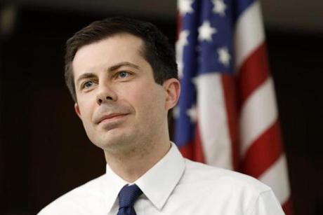 2020 Democratic presidential candidate South Bend Mayor Pete Buttigieg speaks during a town hall meeting, Tuesday, April 16, 2019, in Fort Dodge, Iowa. (AP Photo/Charlie Neibergall)
