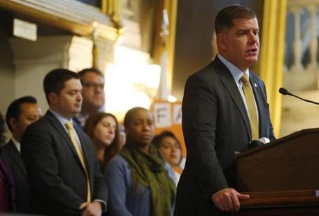 Boston, MA--10/15/2018-- Mayor Walsh spoke at a rally supporting immigrant families to speak out against the Trump Administration's change to the 
