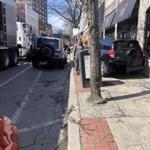 A motorist in Quincy decided to use the sidewalk as a detour on a recent Wednesday afternoon.