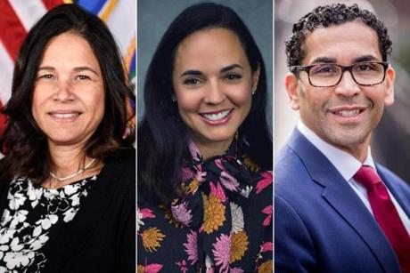 Candidates to serve as Boston?s next school superintendent include (from left) former Minnesota education commissioner Brenda Cassellius, Miami-Dade County Public Schools chief academic officer Marie Izquierdo, and Cathedral High School principal and former Randolph schools superintendent Oscar Santos.
