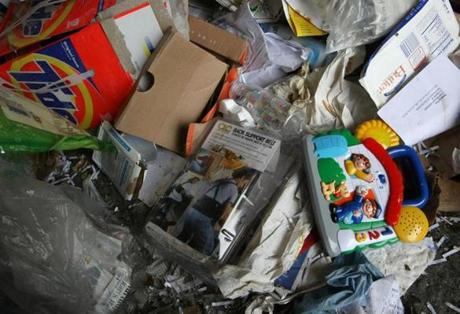 SAN FRANCISCO - APRIL 22: A child's toy and plastic packaging are seen in a pile of recyclables at the San Francisco Recycling Center April 22, 2008 in San Francisco, California. To Coincide with Earth Day, San Francisco recycling companies, Sunset Scavenger Co. and Golden Gate Disposal & Recycling Co., have started accepting rigid plastics as part of their curbside recycling program. Customers will now be able to recycle rigid plastics such as plastic toys, paint buckets, clamshell containers and plant containers which in the past could not be properly processed. The San Francisco recycling center processes approximately 750 tons of recyclables a day. (Photo by Justin Sullivan/Getty Images)
