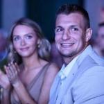 04/06/2019 BOSTON, MA Camille Kostek (cq) (left) and Rob Gronkowski (cq) sat together before Gronkowski received an award for all the wishes he's made come true for kids battling life-threatening illnesses during the Make-A-Wish Gala held at the Intercontinental Boston. (Aram Boghosian for The Boston Globe)