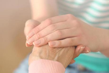 Helping hands, care for the elderly concept; Shutterstock ID 241609876; PO: oped
