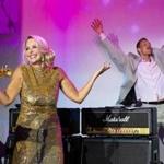 Linda Holliday and Rob Gronkowski dance to the Flutie Brothers Band at BCRF?s Boston Hot Pink Party. 