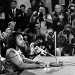 Anita Hill testifies before the Senate Judiciary Committee on Capitol Hill in 1991. MUST CREDIT: Washington Post photo by Bill Snead