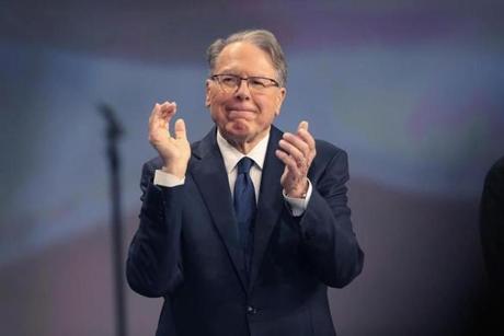 INDIANAPOLIS, INDIANA - APRIL 27: Wayne LaPierre, NRA vice president and CEO attends the NRA annual meeting of members at the 148th NRA Annual Meetings & Exhibits on April 26, 2019 in Indianapolis, Indiana. A statement was read at the meeting announcing that NRA president Oliver North, whose seat at the head table remained empty at the event, would not serve another term. There have been recent reports of tension between LaPierre and North, with North citing financial impropriety within the organization. (Photo by Scott Olson/Getty Images)

