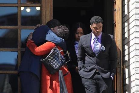 Hundreds of mourners attended the April 17 funeral of Eleanor Maloney, who was killed on April 6 by gunfire outside her Mattapan Street home.

