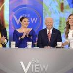 Joe Biden is back on the talk show circuit this week after appearing on the ?The View? with co-hosts (from left) Abby Huntsman, Ana Navarro, and Sunny Hostin.