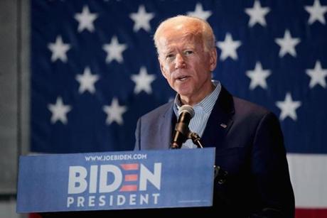 Joe Biden at a campaign event in Cedar Rapids, Iowa

