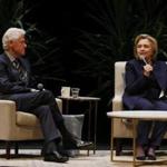 Bill and Hillary Clinton talked about a range of topics Tuesday night at the Boston Opera House. 