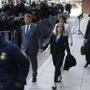 Actress Felicity Huffman  leaves Federal Court. 